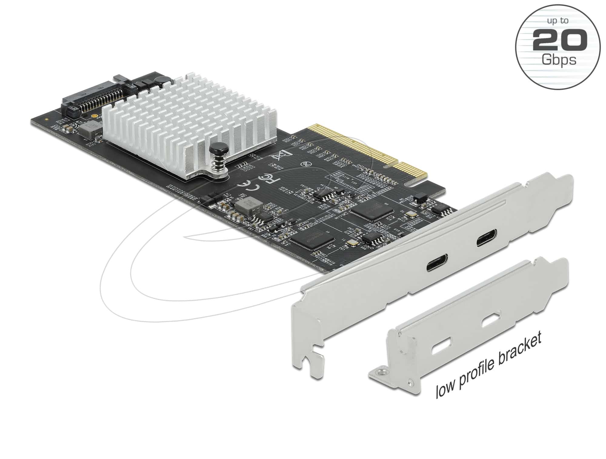 DELOCK PCI Express x8 Karte zu 2x extern SuperSpeed USB 20Gb (89011) thumbnail