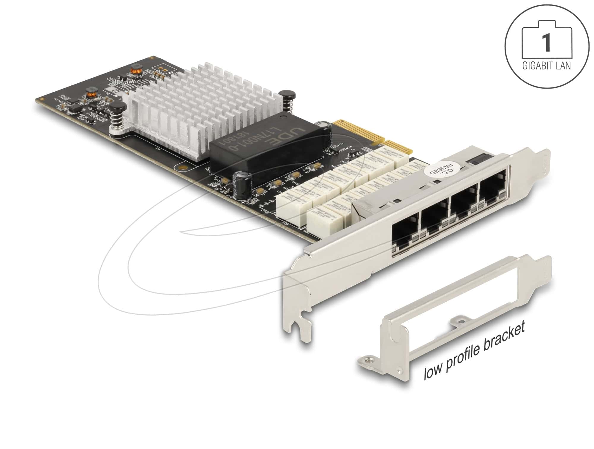 DELOCK PCI Express x4 Karte zu 4x RJ45 Gigabit LAN i350 Port (88610) thumbnail