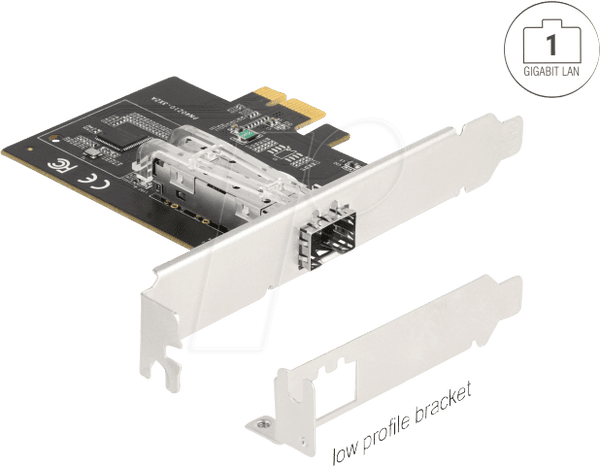 DELOCK PCI Express x1 Karte zu 1 x SFP Slot Gigabit LAN i210 (88318) thumbnail
