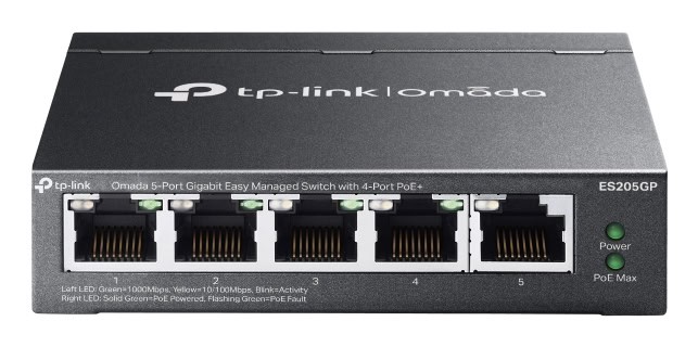 TP-Link Omada ES205G Managed Gigabit Ethernet (10/100/1000) Power over Ethernet (PoE) Zwart (ES205GP) thumbnail