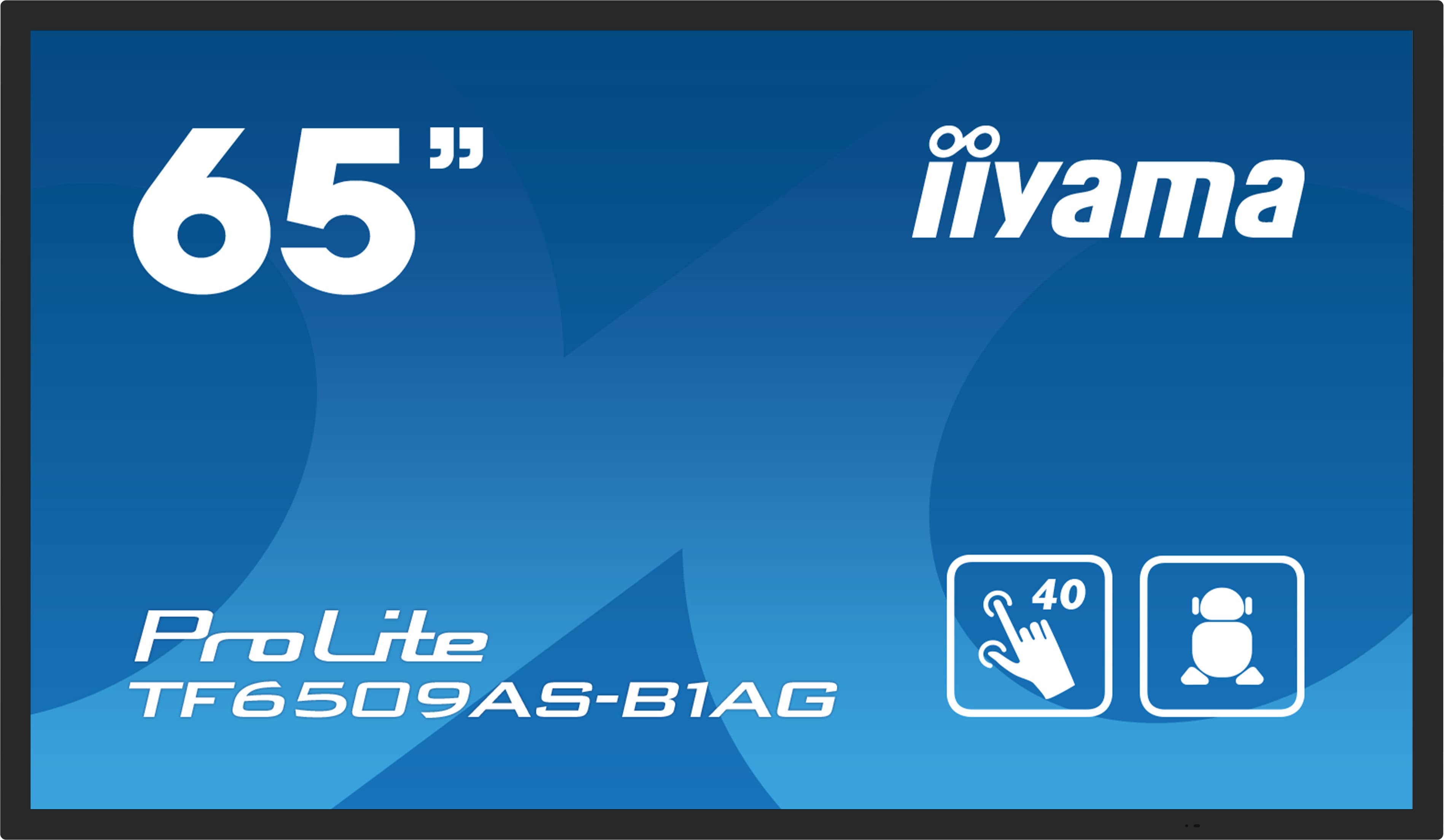 iiyama TF6539AS-B1AG beeldkrant Digitale signage flatscreen 163,8 cm (64.5) LED 500 cd/m² 4K Ultra HD Zwart Touchscreen Type processor Android 24/7 (TF6539AS-B1AG) thumbnail iiyama TF6539AS-B1AG beeldkrant Digitale signage flatscreen 163,8 cm (64.5) LED 500 cd/m² 4K Ultra HD Zwart Touchscreen Type processor Android 24/7 (TF6539AS-B1AG) thumbnail