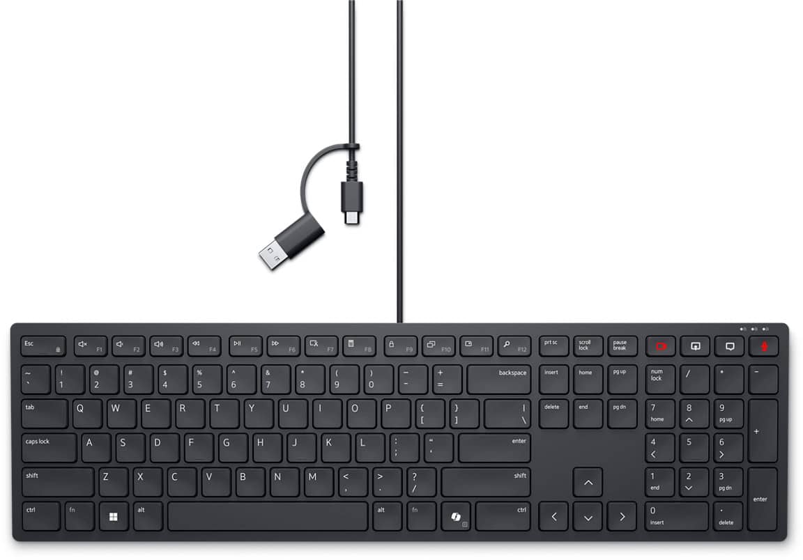 DELL Pro bekabeld samenwerkingstoetsenbord - KB525C - VS internationaal (QWERTY) (KB525C-EN-EMEA) thumbnail