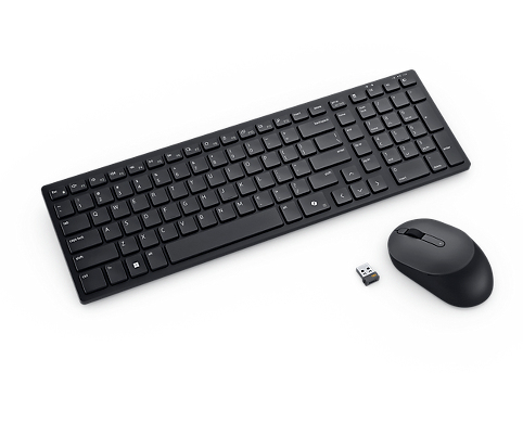 DELL KM555 toetsenbord Inclusief muis Universeel RF-draadloos + Bluetooth QWERTY US International Zwart (KM555-BLK-INT) thumbnail