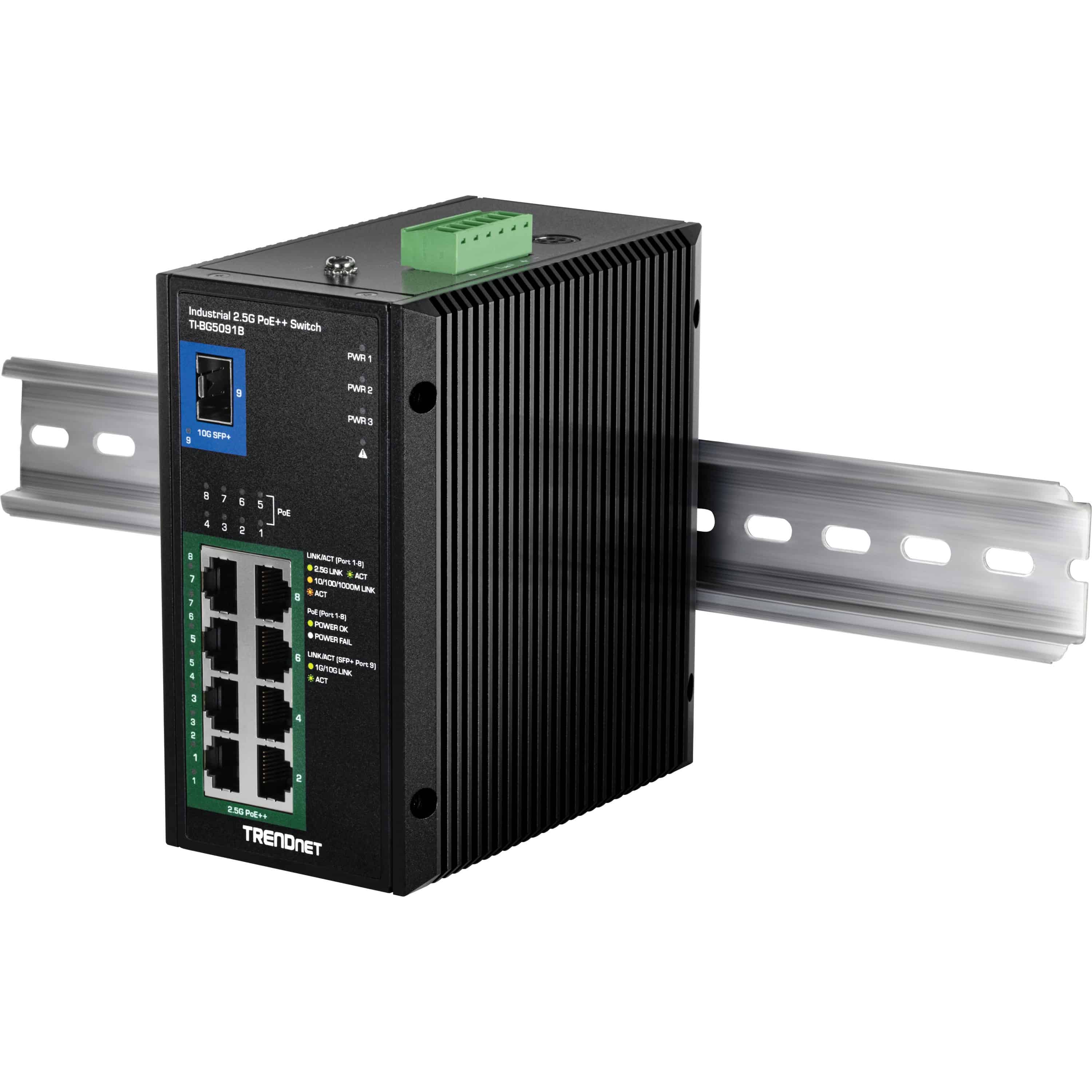 TRENDnet TI-BG5091B Industrieller DIN-Rail Switch 9-Port 2.5G PoE++ mit 10G SFP+ (TI-BG5091B) (TI-BG5091B) thumbnail