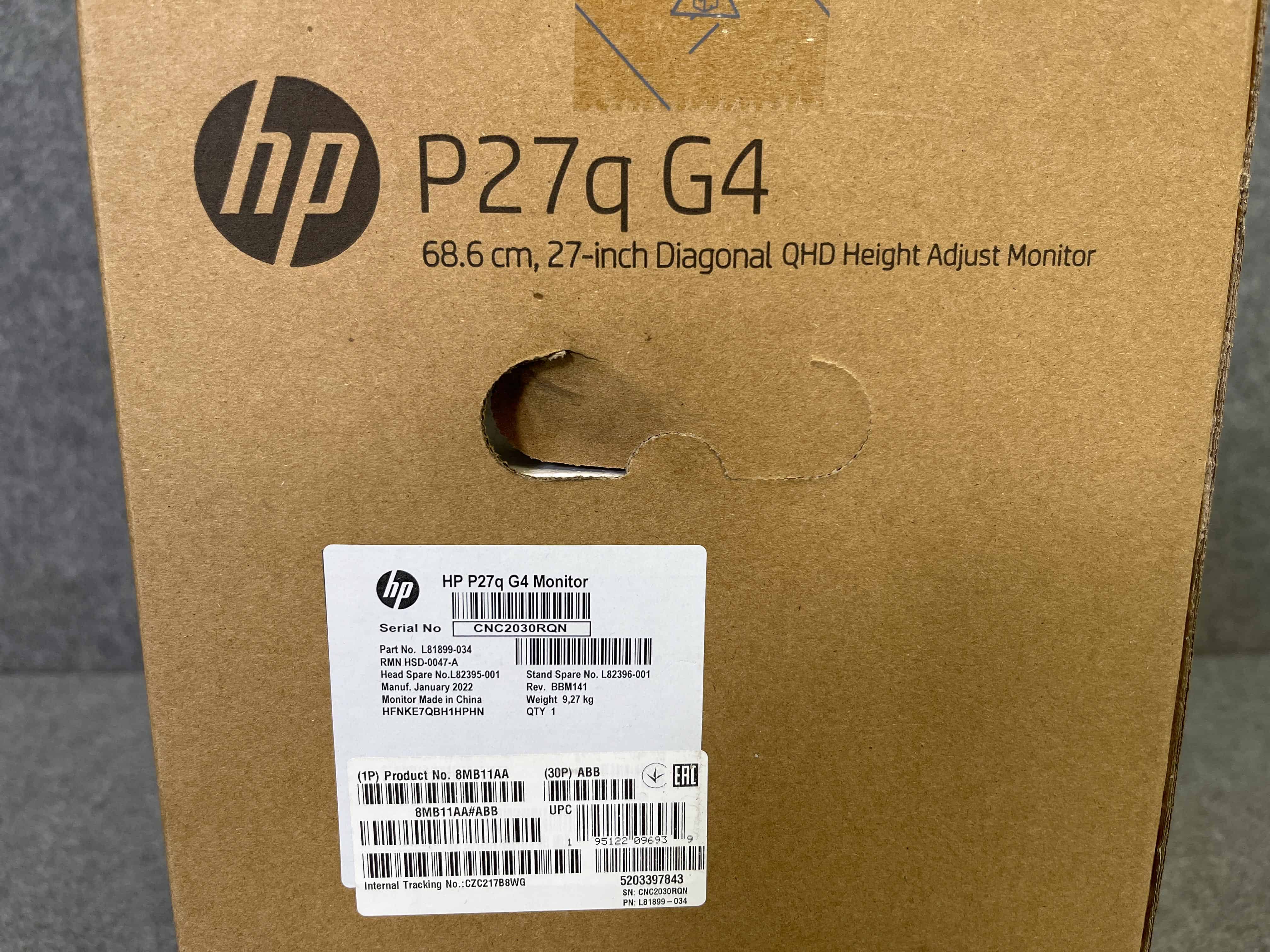 HP SPS-MON P27q G4 27-inch HO-T (L82395-001) thumbnail