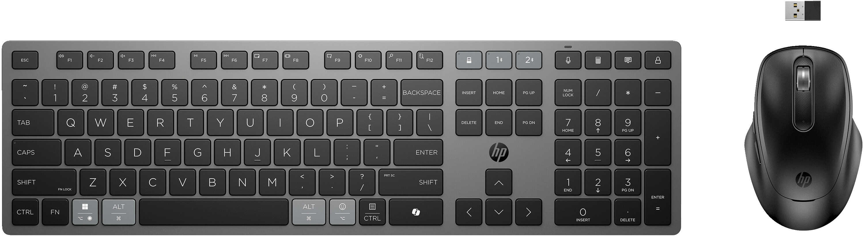 HP 725 Multi-Device Rechargeable Wireless Keyboard and Mouse Combo (9T5B0UT#ABB) thumbnail