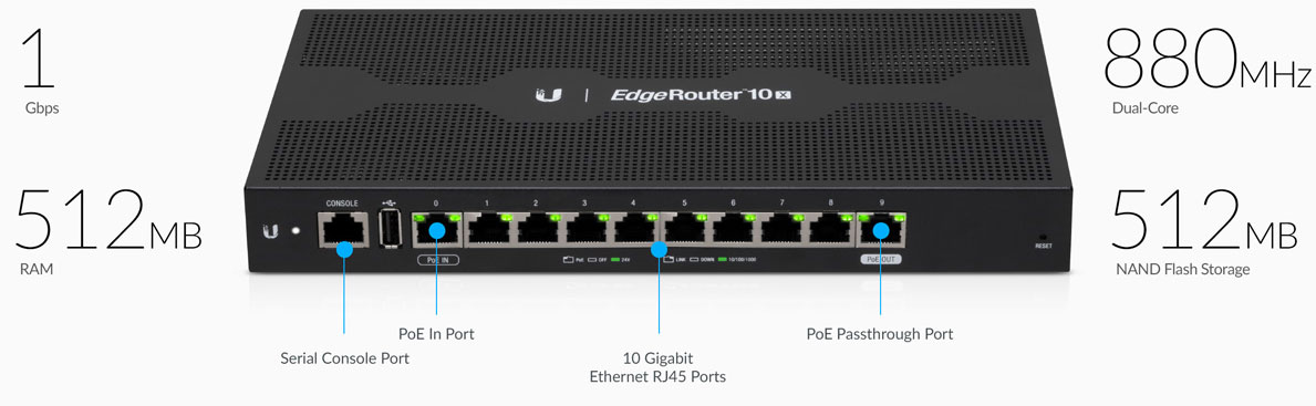 Ubiquiti EdgeRouter ER-10X - Smìrovaè - 1GbE (ER-10X) thumbnail