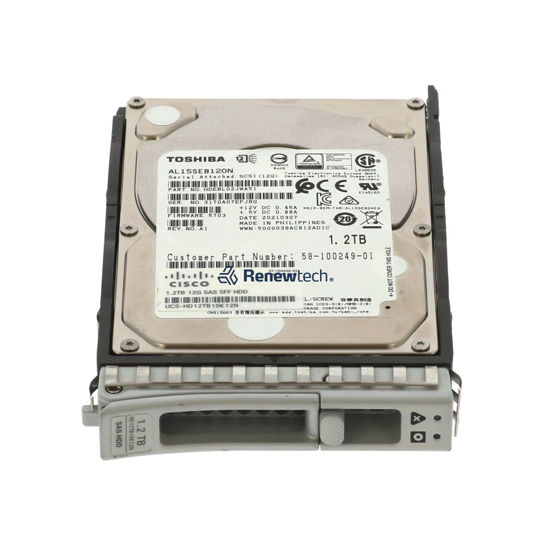 Cisco 1.2 TB 12G SAS 10K RPM SFF HDD (UCSHD12TB10K12G-RF) thumbnail
