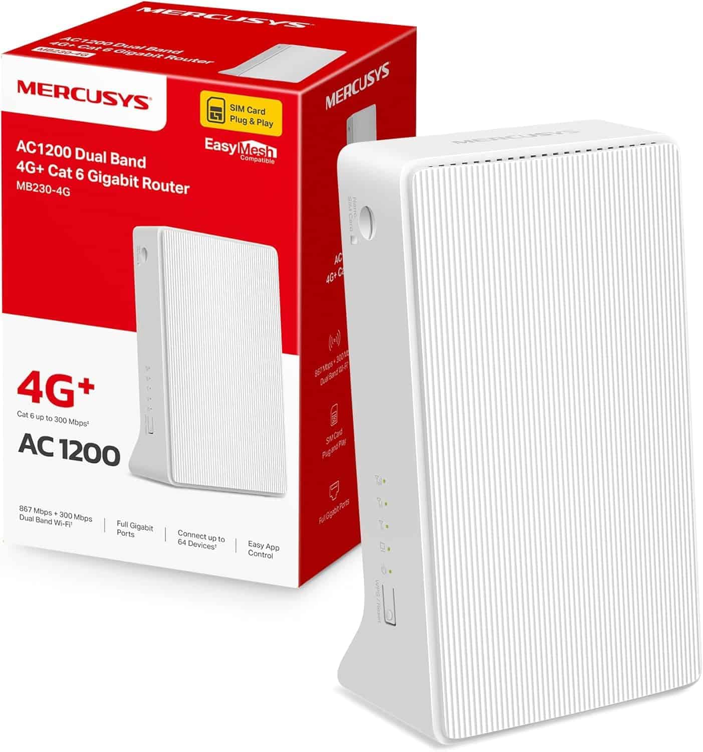 TP-Link Mercusys MB230-4G AC1200 Wi-Fi 4G LTE Router 300Mb LTE Modem (MB230-4G) thumbnail