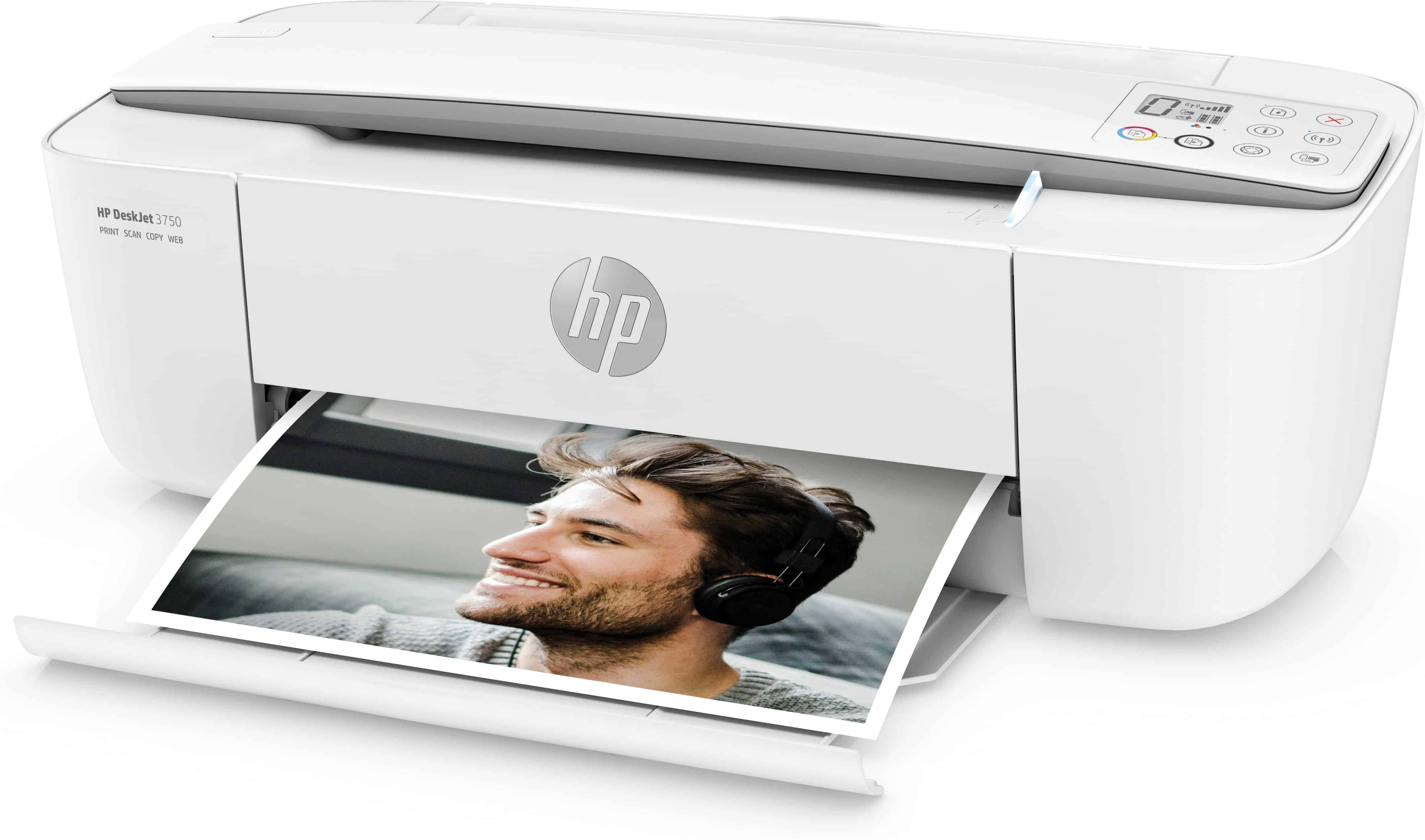 HP DeskJet 3750 All-in-One printer, Home, Afdrukken, kopiëren, scannen, draadloos, Scans naar e-mail/pdf; Dubbelzijdig printen (T8X12B#629) thumbnail