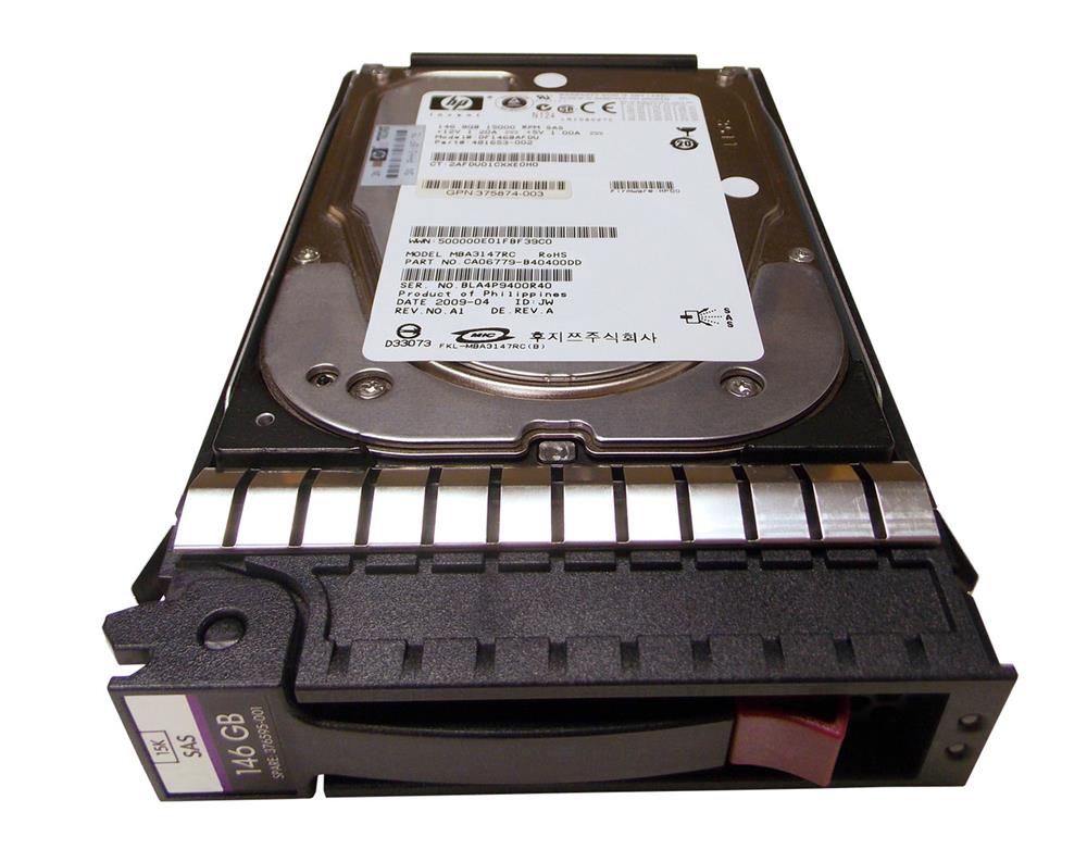 HP 146.8Gb 15K RPM 3.5 SAS HDD (376595-001-RFB) thumbnail