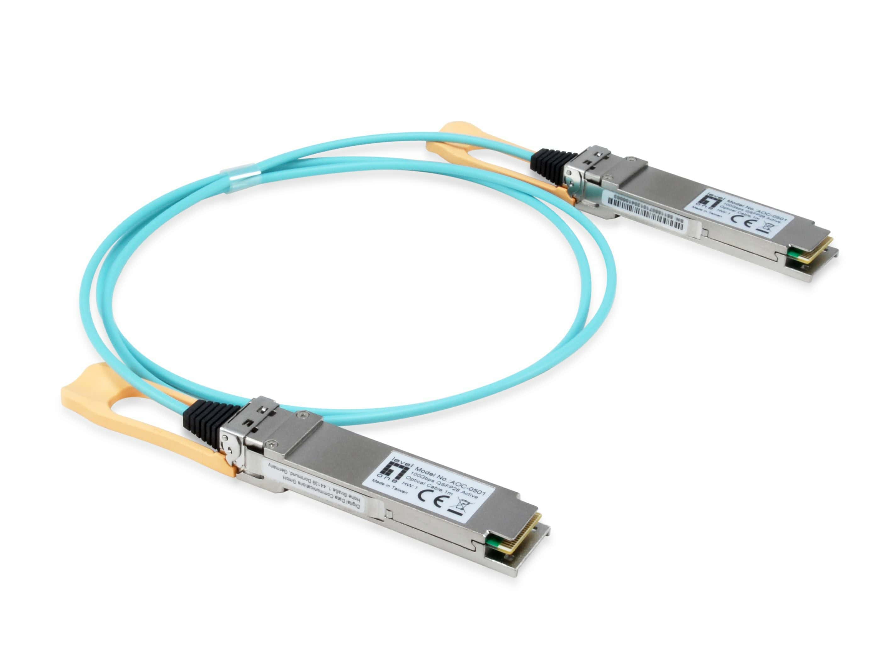 LevelOne AOC-0503 netwerk transceiver module Vezel-optiek 103100 Mbit/s QSFP28 850 nm (AOC-0503) thumbnail