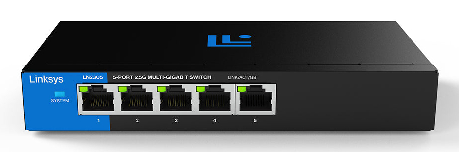 Linksys LN2305-KE netwerk-switch Unmanaged L2 2.5G Ethernet (100/1000/2500) Desktop Zwart, Blauw (LN2305-KE) thumbnail