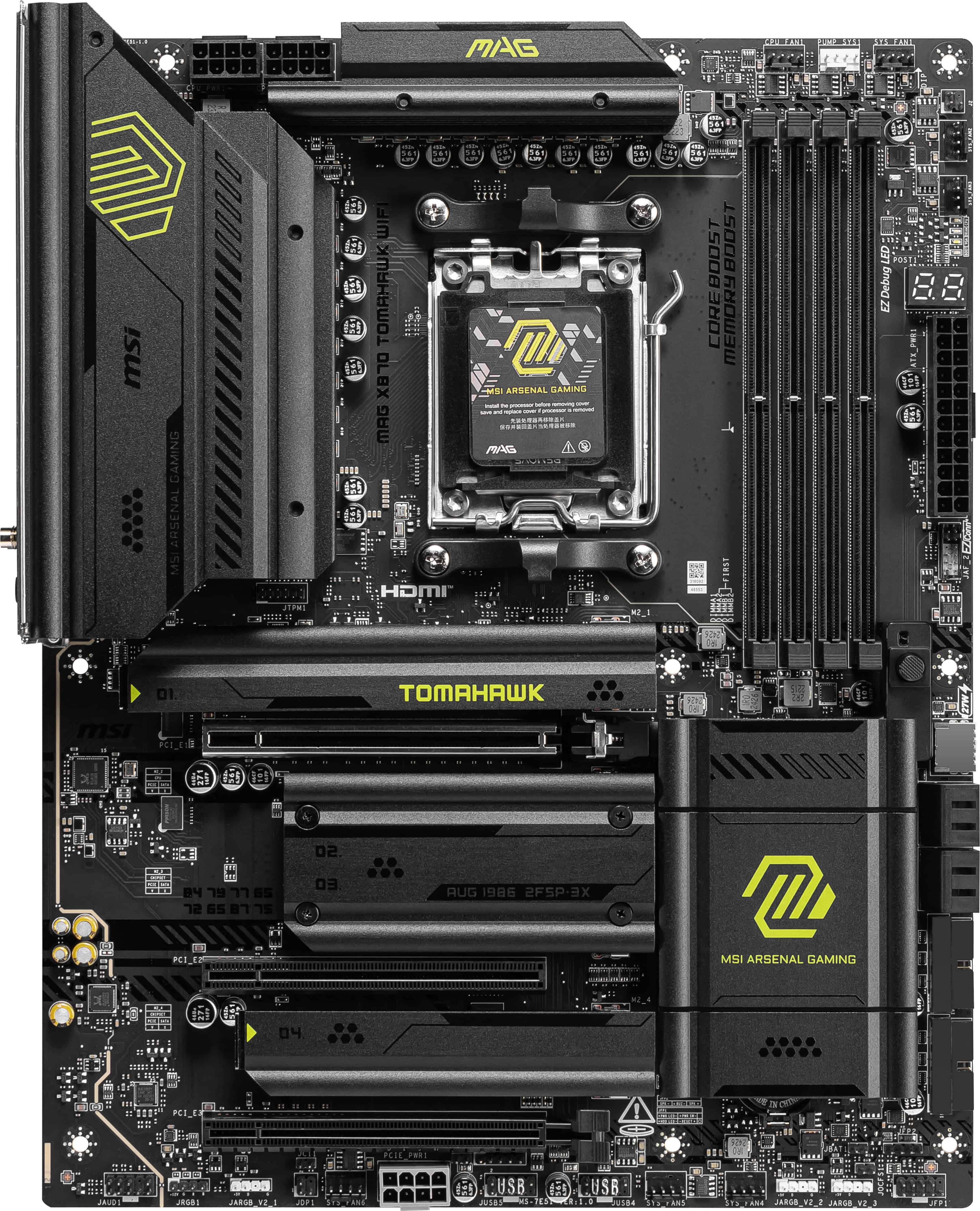 MSI MAG X870 TOMAHAWK WIFI moederbord AMD X870 Socket AM5 ATX (7E51-001R) thumbnail