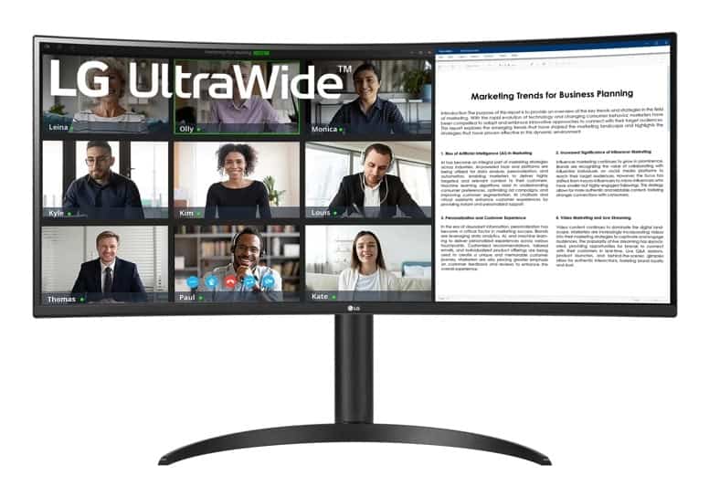 LG 34WR55QK-B computer monitor 86,4 cm (34) 3440 x 1440 Pixels Wide Quad HD Zwart (34WR55QK-B) thumbnail