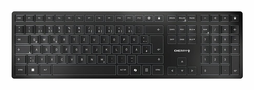 CHERRY KW 9100 SLIM toetsenbord Universeel RF-draadloos + Bluetooth QWERTY Portugees Zwart, Grijs (JK-9100PO-2) thumbnail
