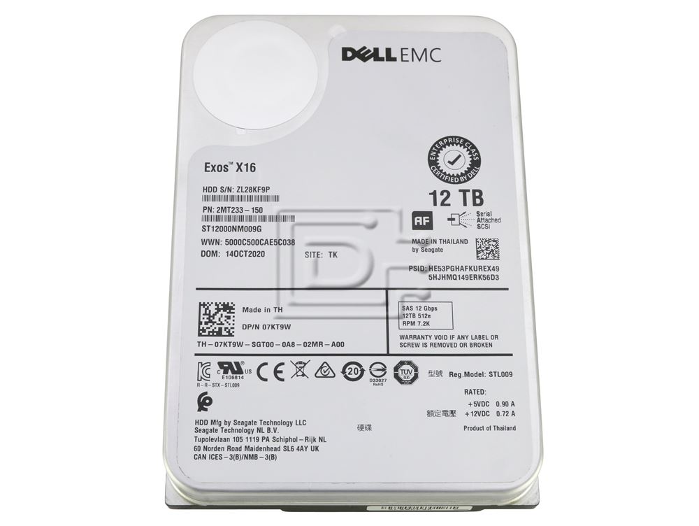 Dell HD,12.T,722E,IS12,3.5,S,E,EC (7KT9W-RFB) thumbnail