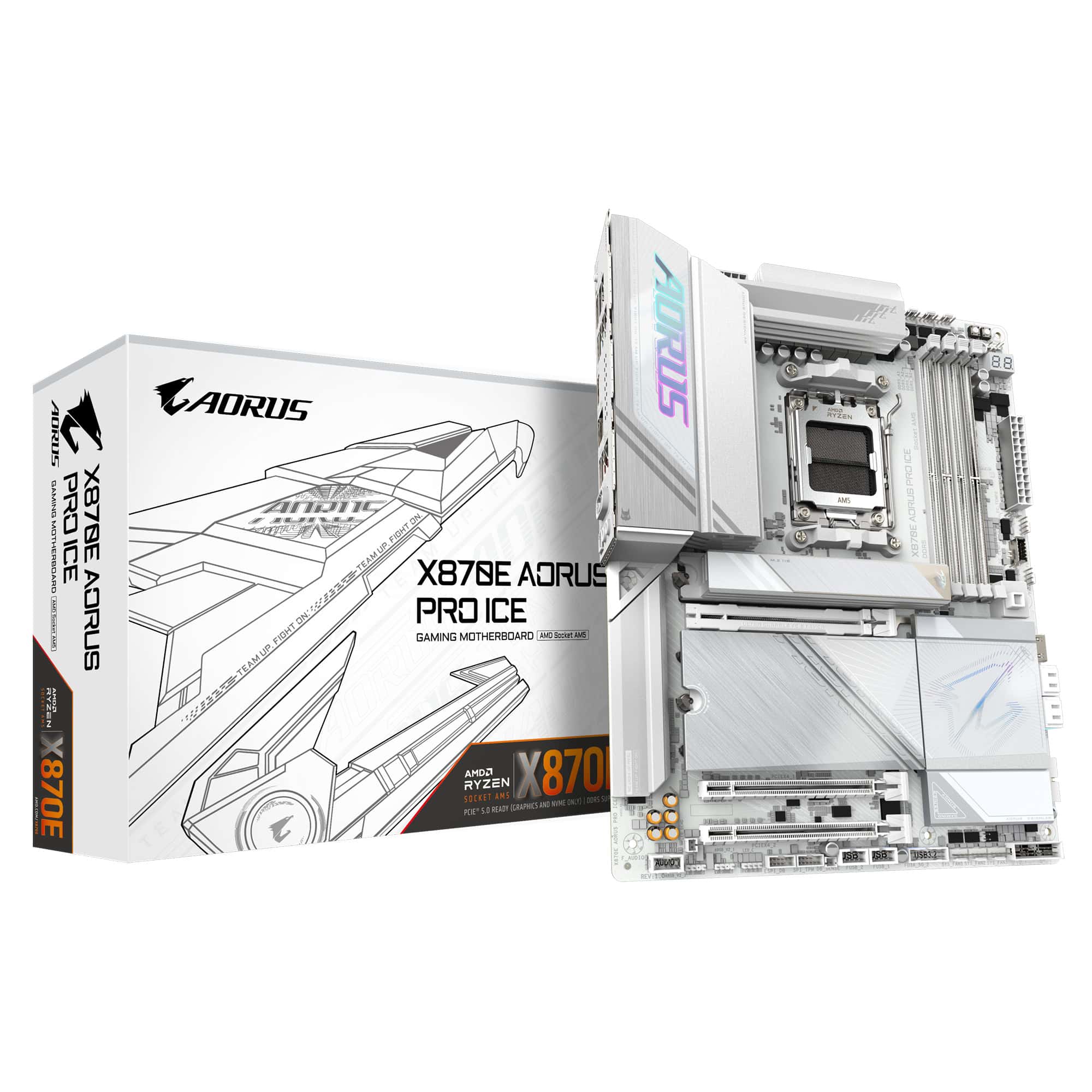 GIGABYTE X870E AORUS PRO ICE moederbord AMD X870E Socket AM5 ATX (X870E AORUS PRO ICE) thumbnail