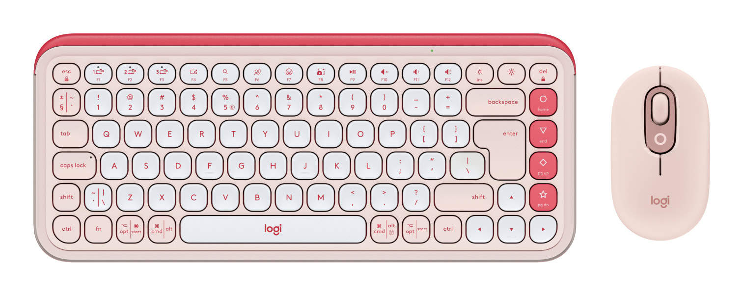 Logitech POP Icon Combo toetsenbord Inclusief muis Universeel Bluetooth QWERTY US International Roze, Wit (920-013142) thumbnail Logitech POP Icon Combo toetsenbord Inclusief muis Universeel Bluetooth QWERTY US International Roze, Wit (920-013142) thumbnail