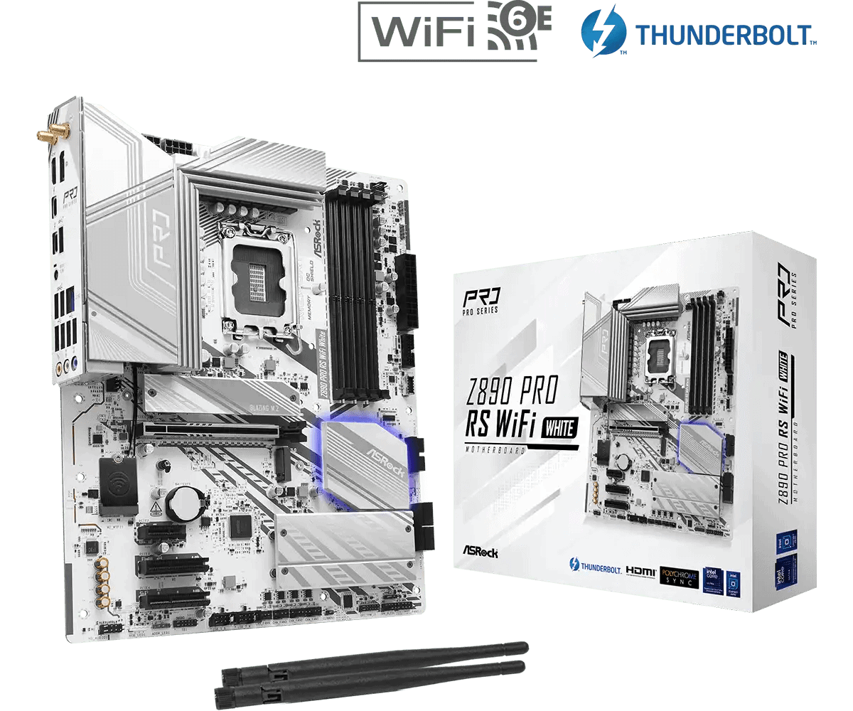 ASROCK Z890 Pro RS WiFi White (1851) (D) (90-MXBQC0-A0UAYZ) thumbnail