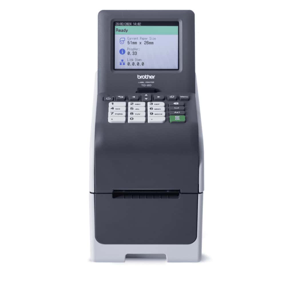 Brother TD-2350DSA203 labelprinter Direct thermisch 203 x 203 DPI 152 mm/sec Bedraad en draadloos Ethernet LAN Wifi Bluetooth (TD2350DSA203Z1) thumbnail