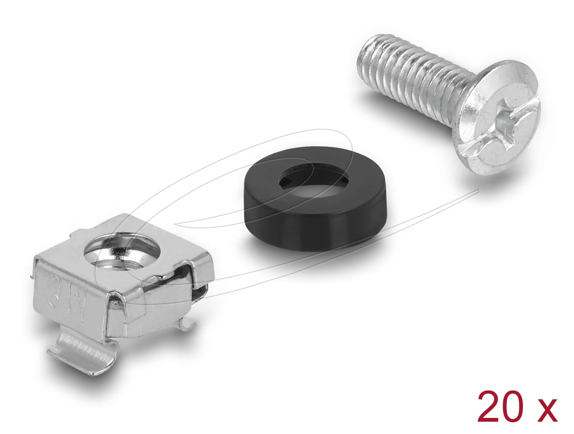 DELOCK Befestigungsset für Netzwerkschrank 20 Stück schwarz (66548) thumbnail