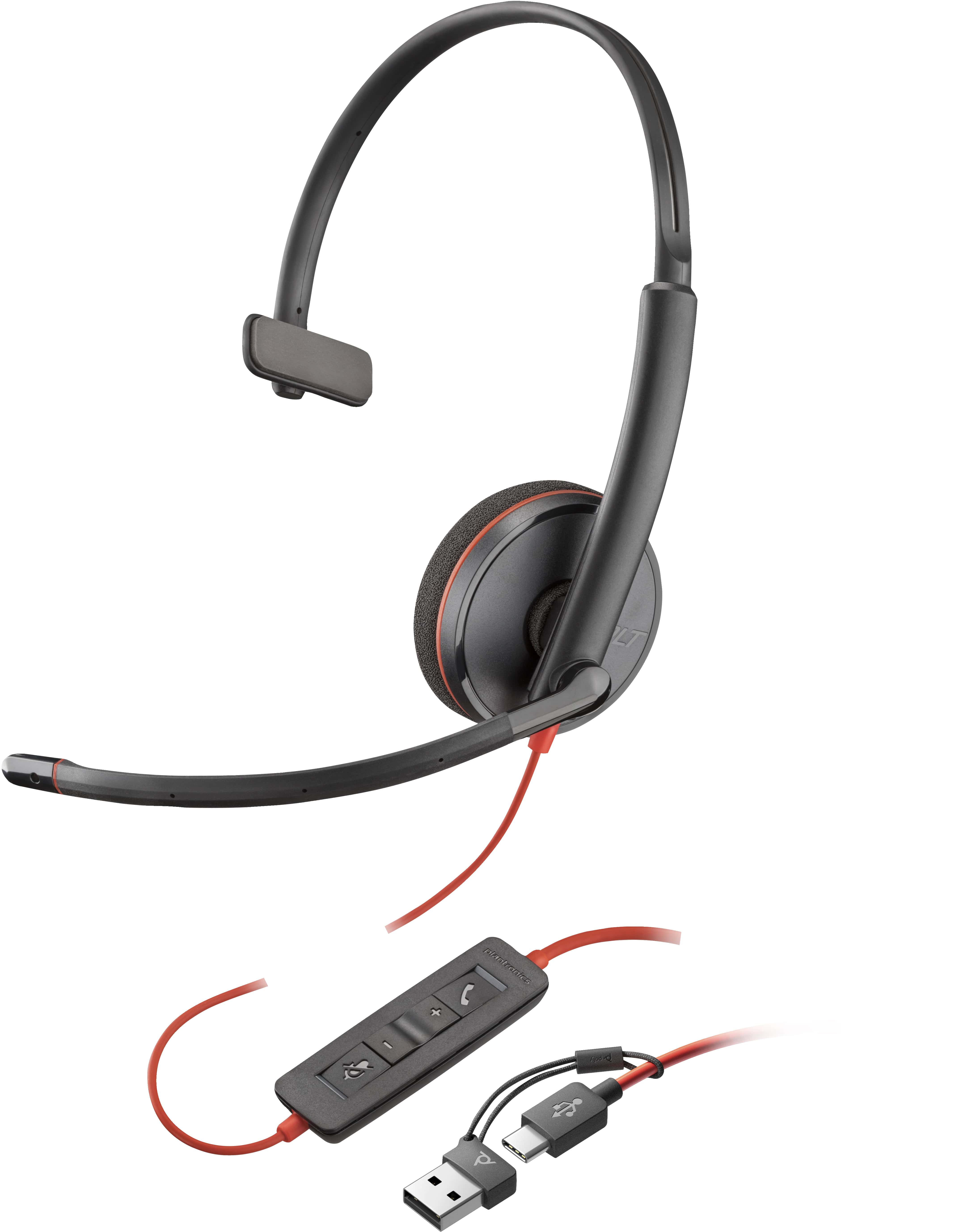 POLY Blackwire 3210 mono USB-C-headset + USB-C/A-adapter (bulk) (8X214A6) thumbnail