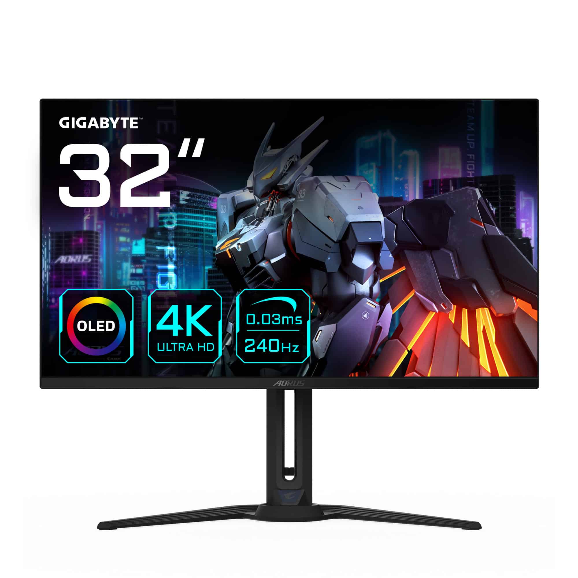 GIGABYTE FO32U2 computer monitor 80 cm (31.5) 3840 x 2160 Pixels 4K Ultra HD OLED Zwart (FO32U2) thumbnail