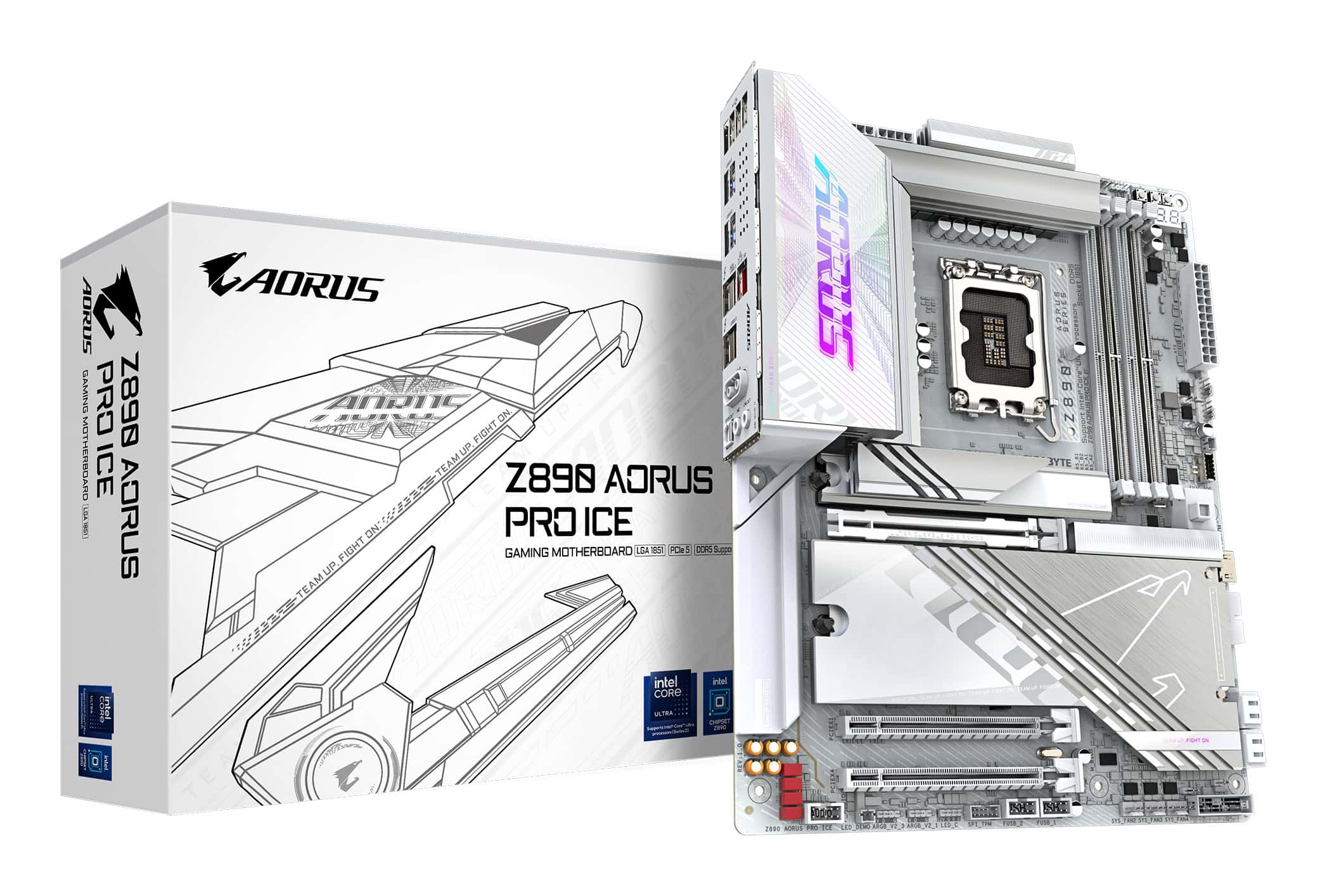 GIGABYTE Z890 AORUS PRO ICE moederbord Intel Z890 LGA 1851 (Socket V1) ATX (Z890 AORUS PRO ICE) thumbnail