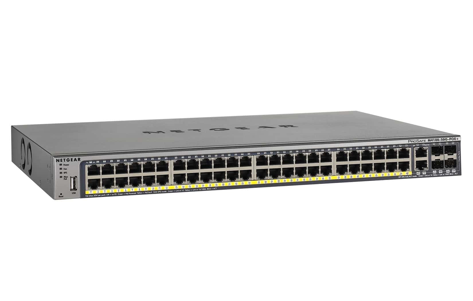 NETGEAR M4100-50G-POE+ Managed L2+/L3 Gigabit Ethernet (10/100/1000) Power over Ethernet (PoE) Grijs (GSM7248P-100NES) thumbnail