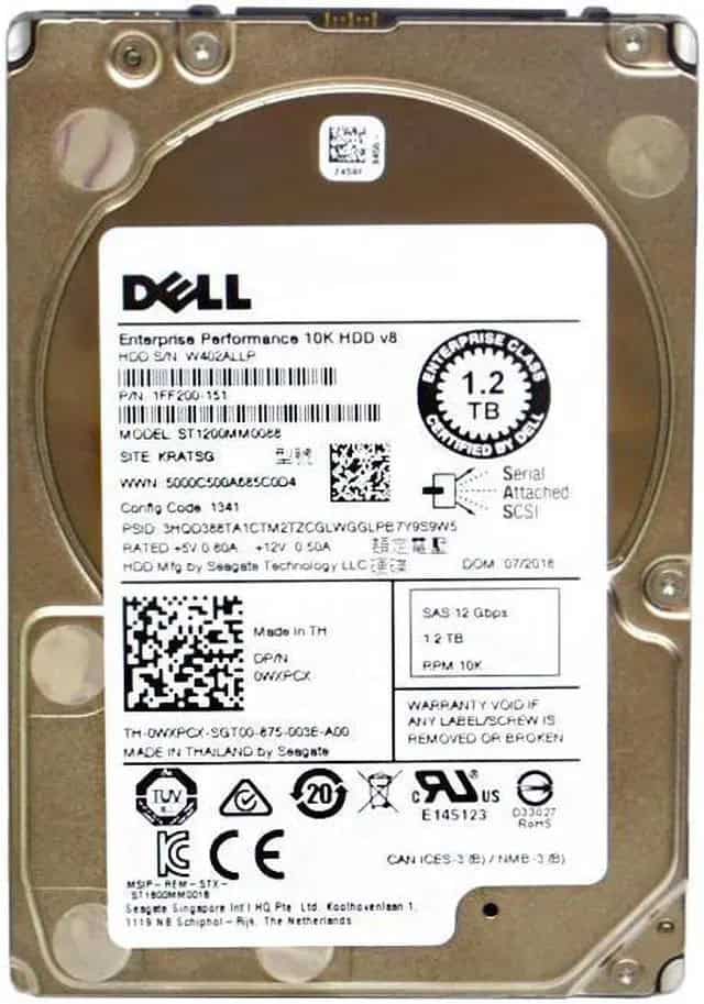 Dell 1.2TB 10K 2.5 SAS 12G EQL (ST1200MM0088-EQL-RFB) thumbnail