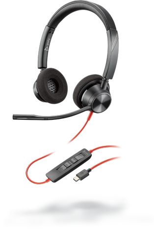 POLY 3320 Headset Bedraad Hoofdband Oproepen/muziek USB Type-C Zwart (213935-01) thumbnail