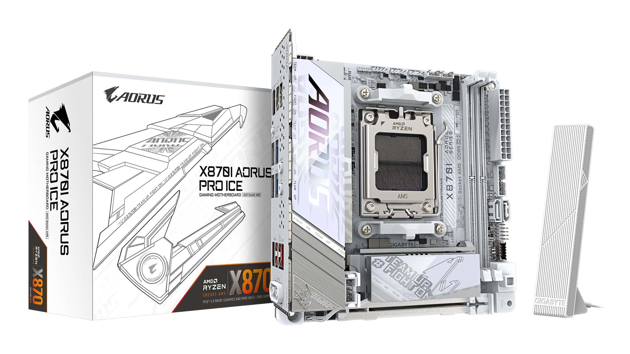 GIGABYTE X870I AORUS PRO ICE moederbord AMD X870 Socket AM5 Micro ITX (X870I AORUS PRO ICE) thumbnail