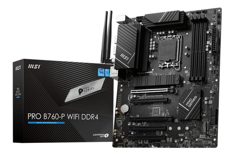 MSI PRO B760-P WIFI DDR4 moederbord LGA 1700 ATX (PRO B760-P WIFI D4) thumbnail