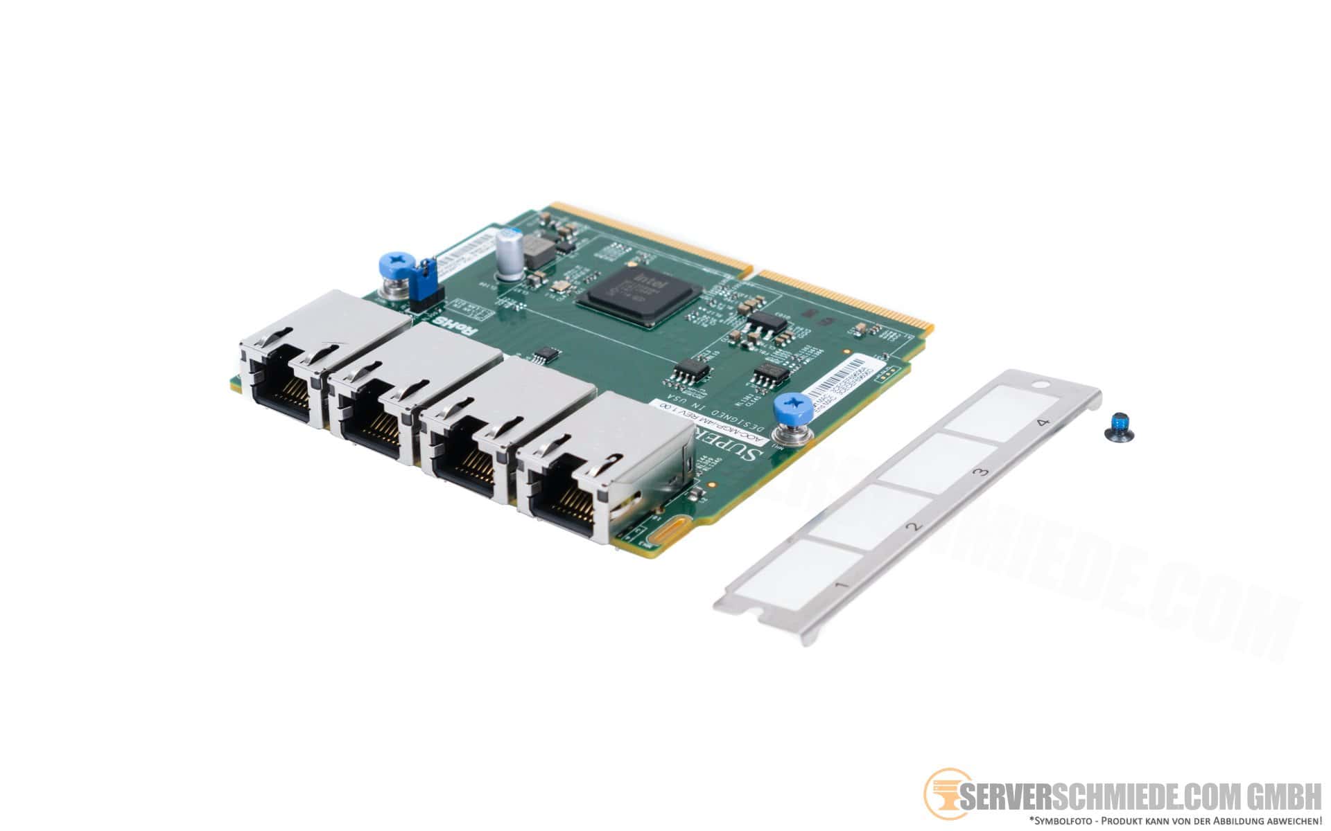 Super Micro Supermicro network card Quad-Port RJ-45 1Gbit SIOM AOC-MTG-i4T Single (AOC-MGP-I4M-O) thumbnail