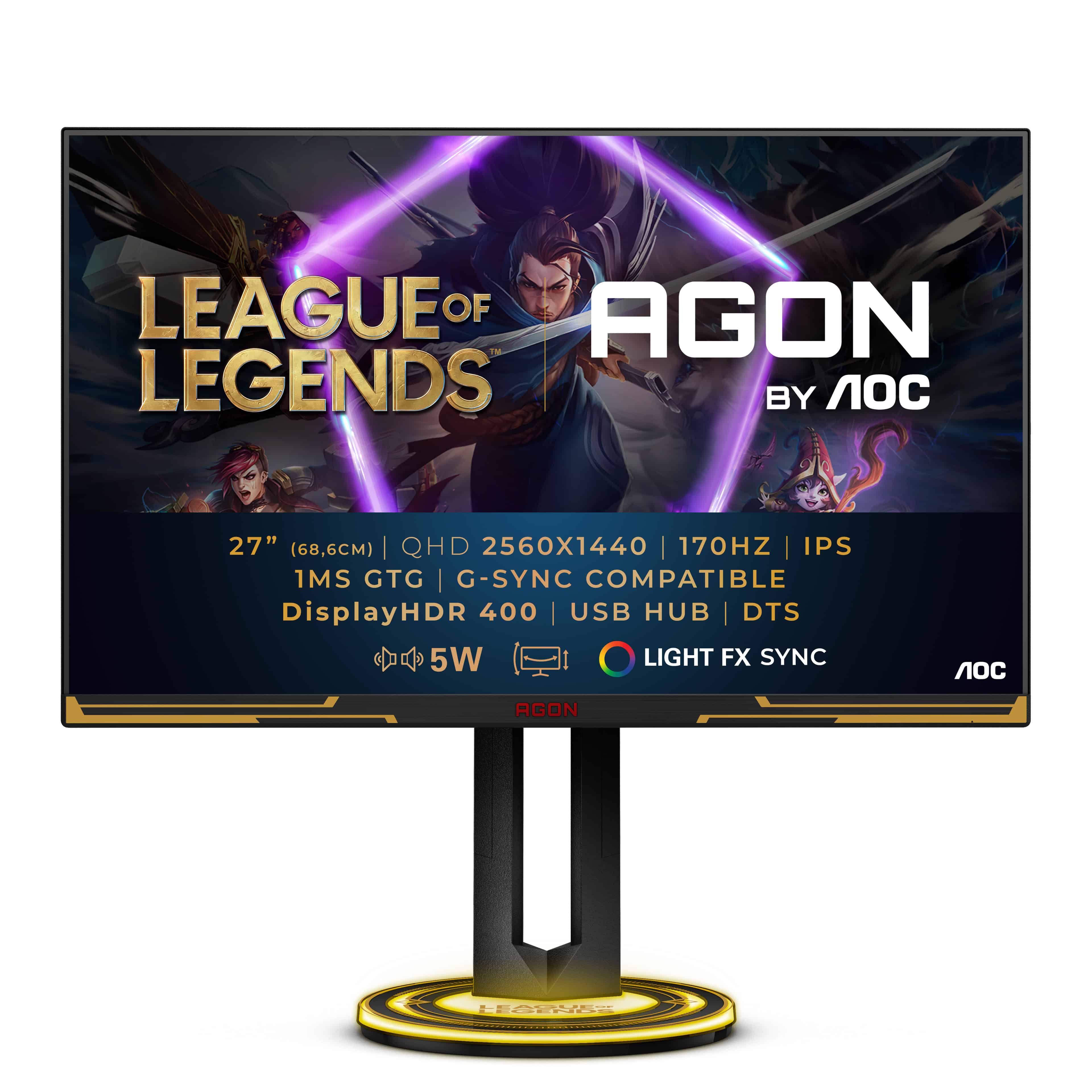 AOC AGON AG275QXL LED display 68,6 cm (27) 2560 x 1440 Pixels Quad HD Zwart, Goud (AG275QXL) thumbnail