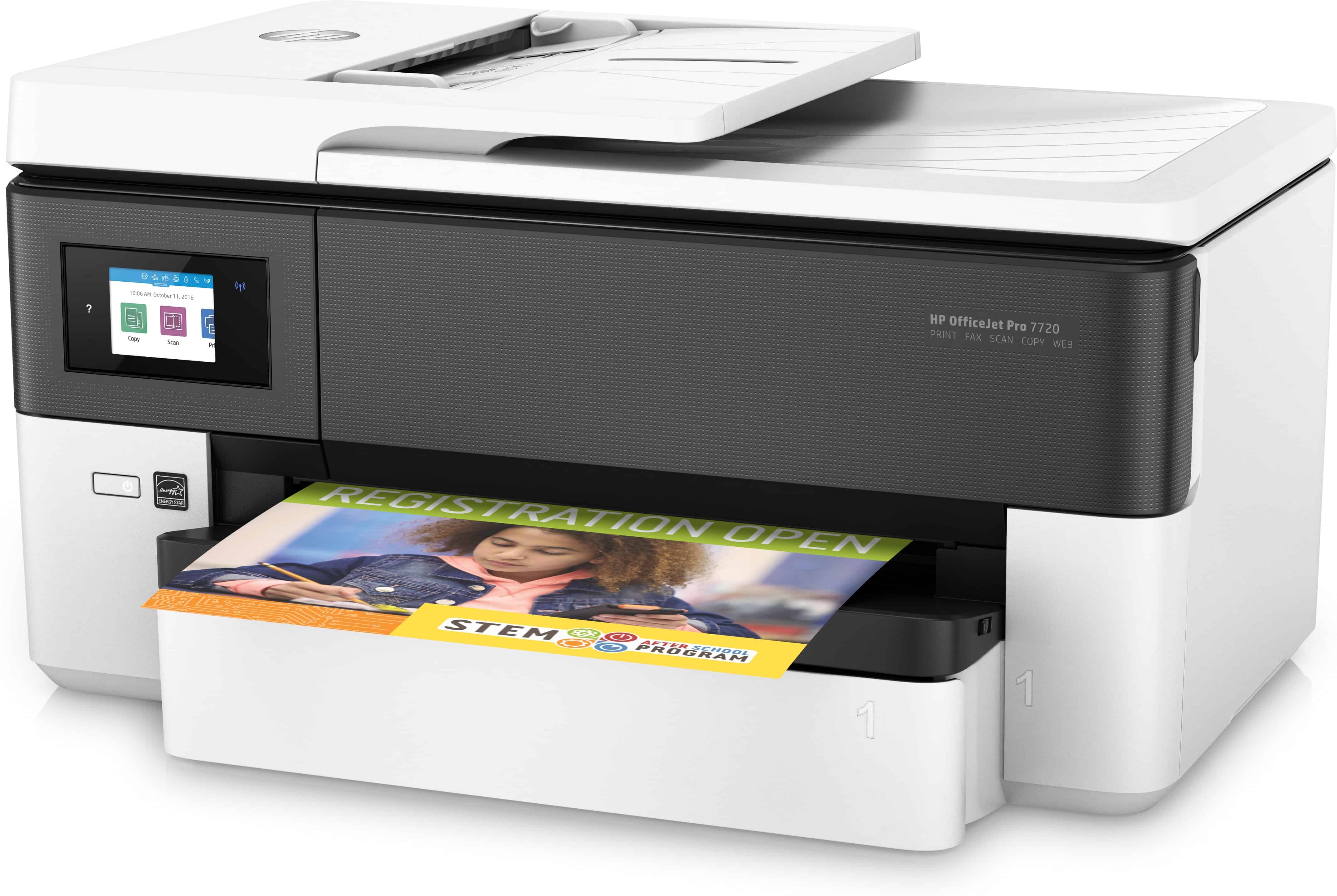 HP OfficeJet Pro 7720 breedformaat All-in-One printer, Kleur, Printer voor Kleine kantoren, Printen, kopiëren, scannen, faxen, Invoer voor 35 vel; Printen via USB-poort aan voorzijde; Dubbelzijdig printen (Y0S18A#A80) thumbnail