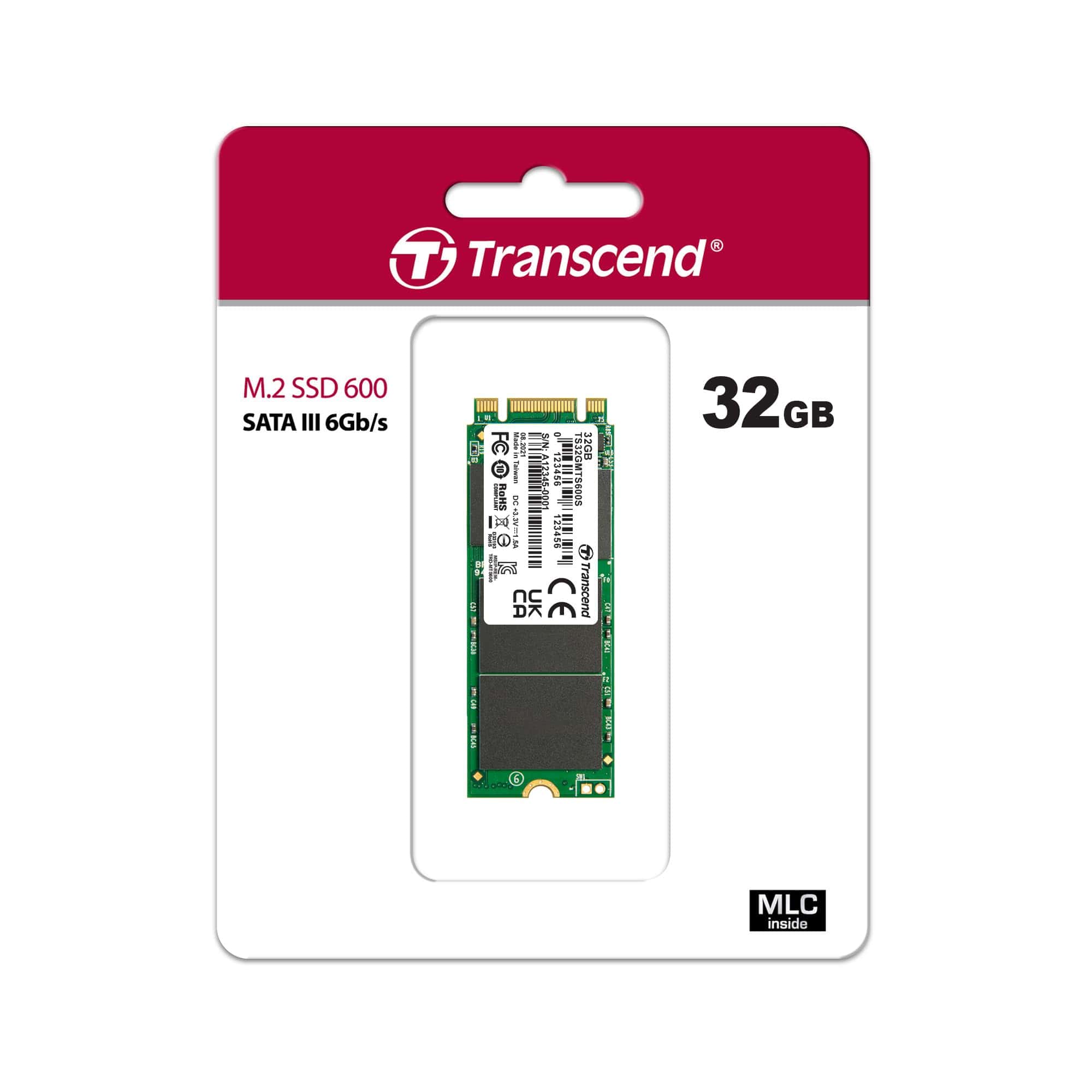 TRANSCEND MTS600 SSD M.2 2260 32GB intern SATA 6Gb/s MLC (TS32GMTS600) thumbnail