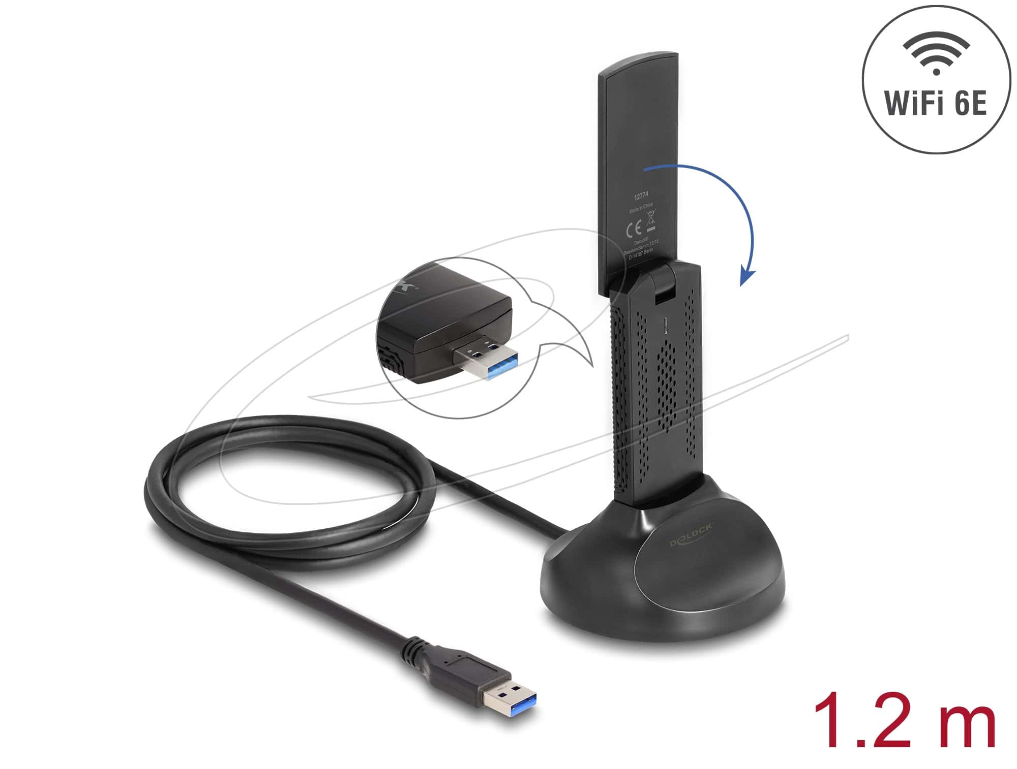 DELOCK Wi-Fi 6E Dualband WLAN USB Adapter (12774) thumbnail
