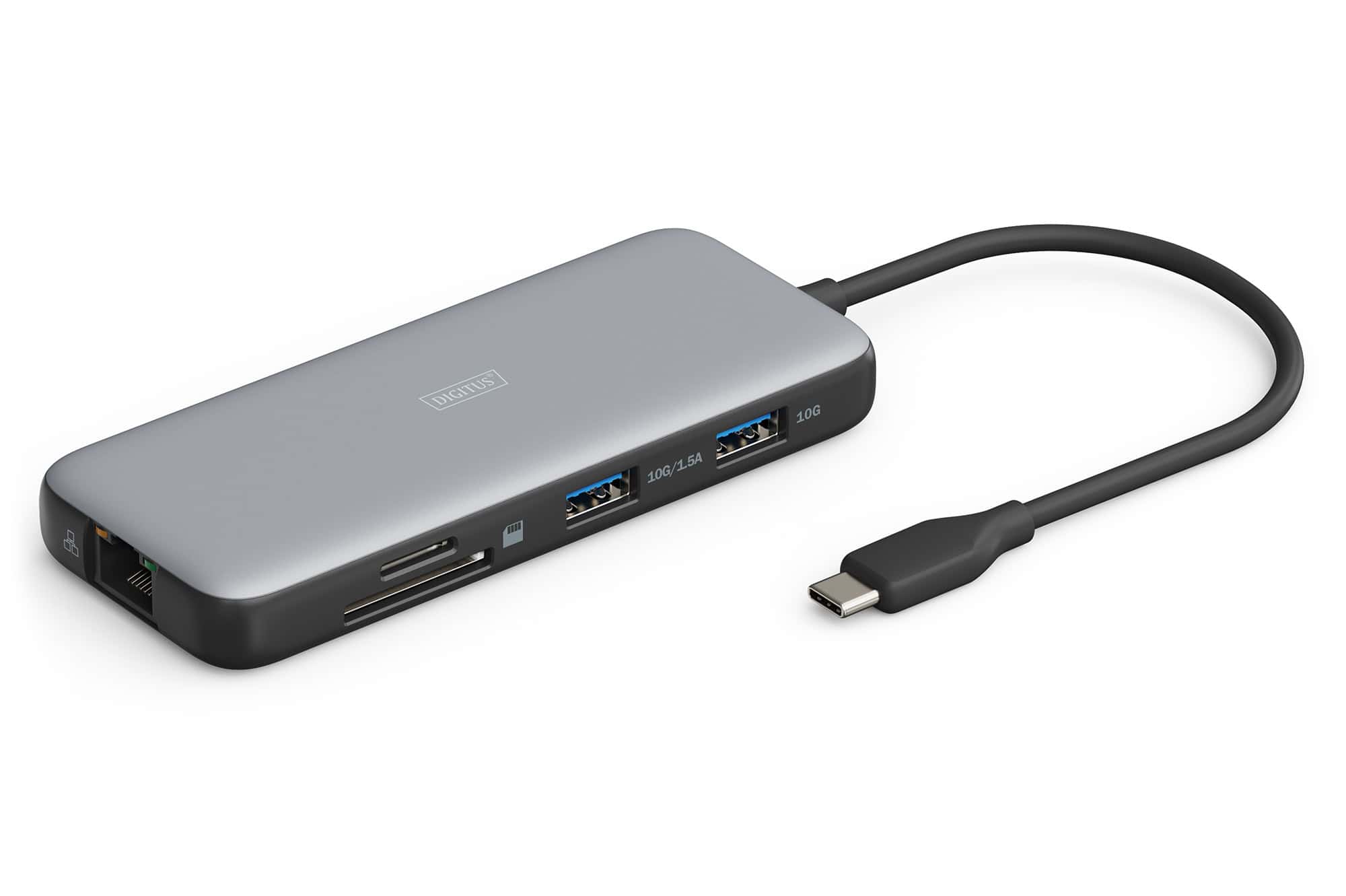 DIGITUS Docking USB-C->HDMI,USB3.0,RJ45,SD,MicroSD,CPD Alu s (DA-70915) thumbnail