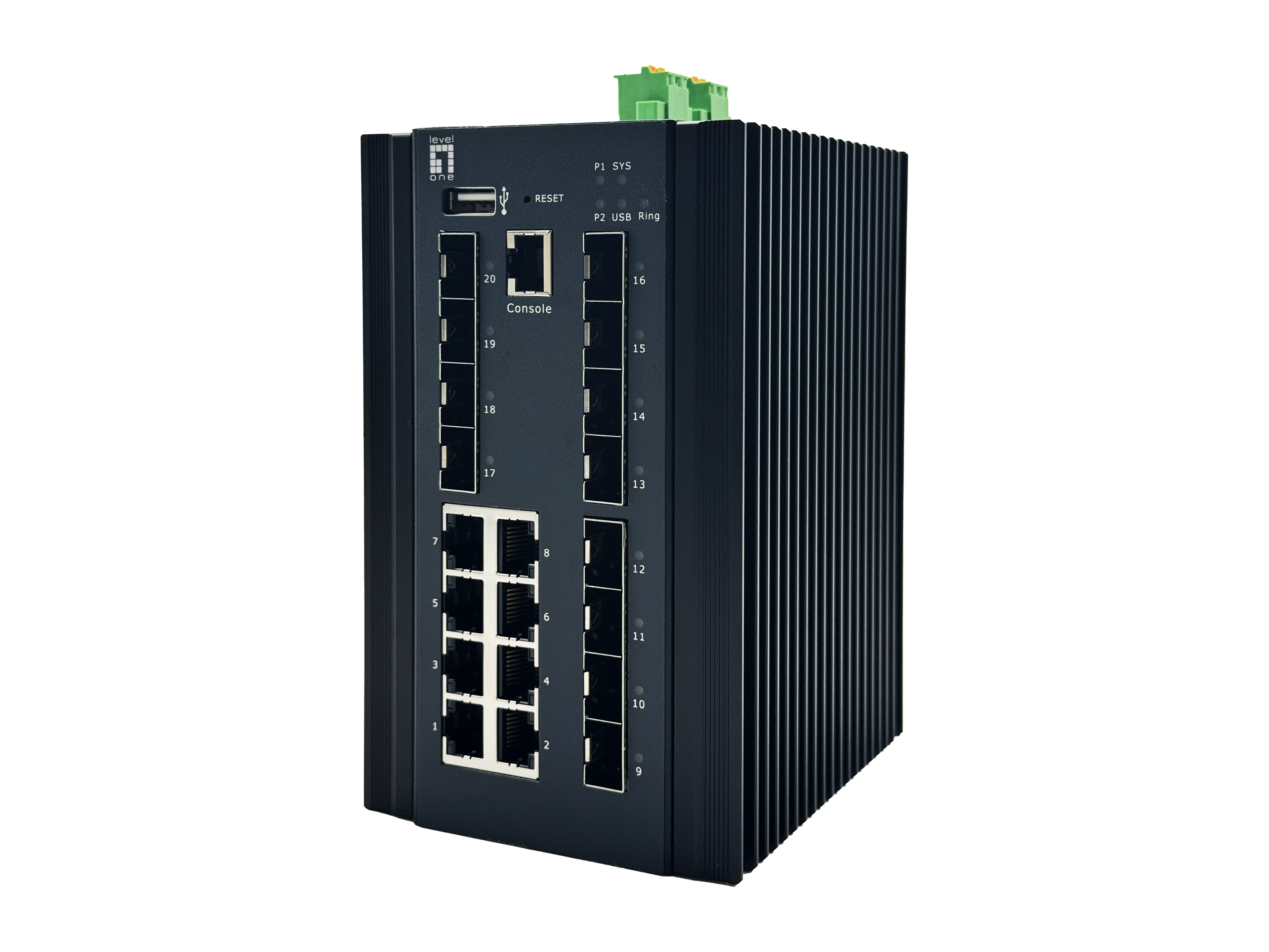 LevelOne IGX-2072 netwerk-switch Managed L2+ Gigabit Ethernet (10/100/1000) Zwart (IGX-2072) thumbnail