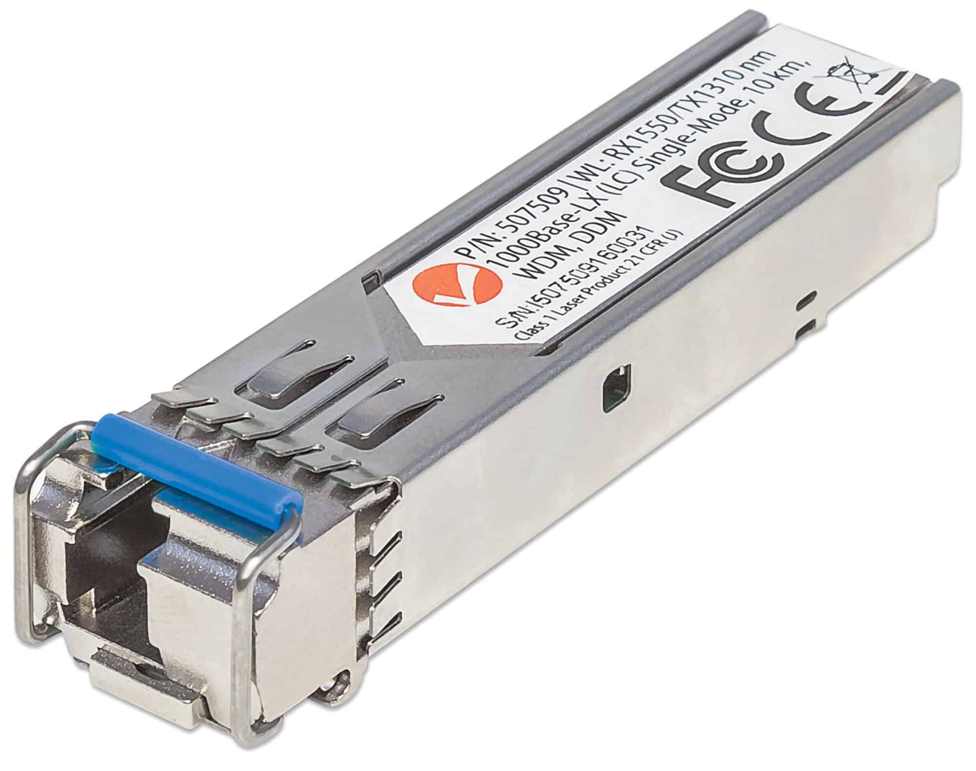 Intellinet Netwerk transceiver Gigabit WDM SFP, 1000Base-LX (LC), 10 km, RX1550/TX1310 nm, MSA-compatibel, equivalent aan Cisco GLC-BX-U, 3 jaar garantie (507509) thumbnail