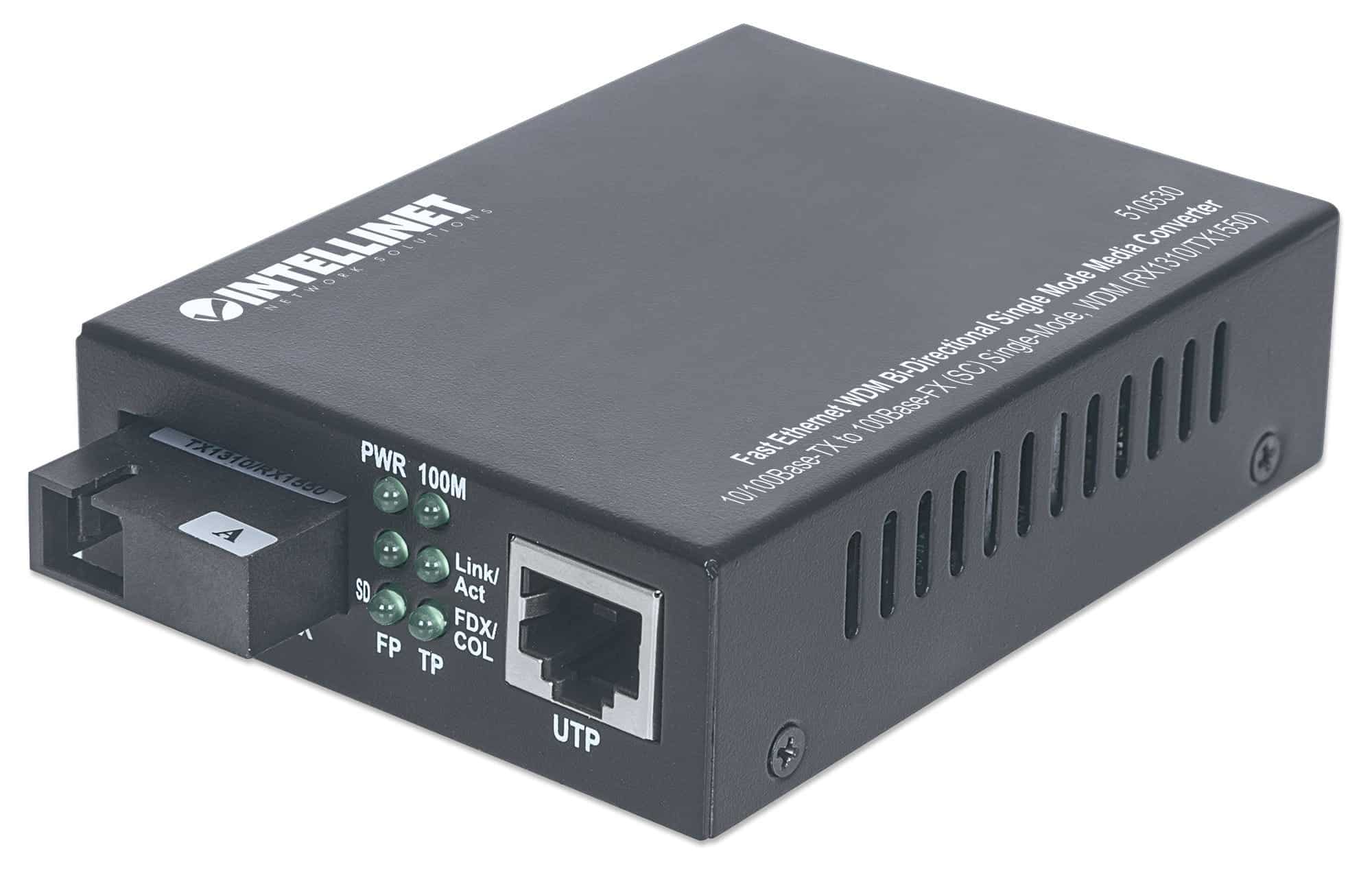 Intellinet 510530 netwerk media converter 100 Mbit/s Single-mode Zwart (510530) thumbnail