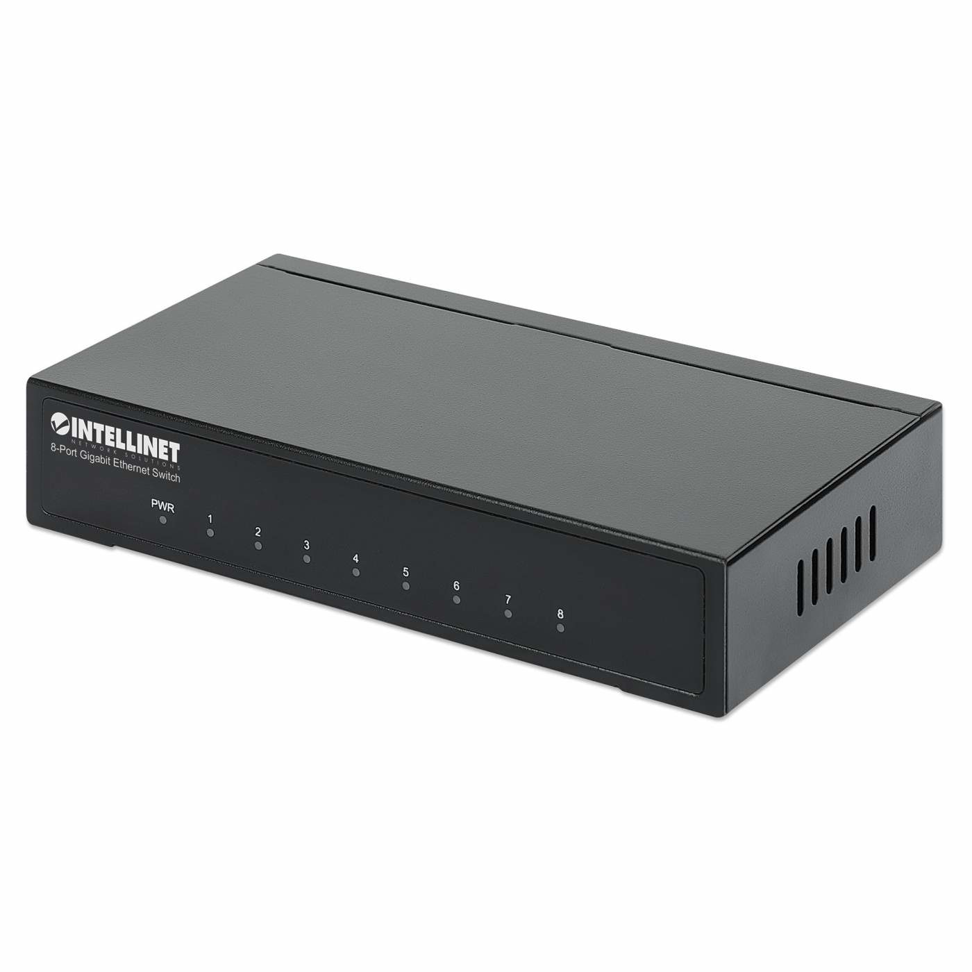 Intellinet 8-poorts Gigabit Ethernet netwerk switch, desktopuitvoering, metalen behuizing, IEEE 802.3az energiezuinig ethernet, 3 jaar garantie (530347) thumbnail