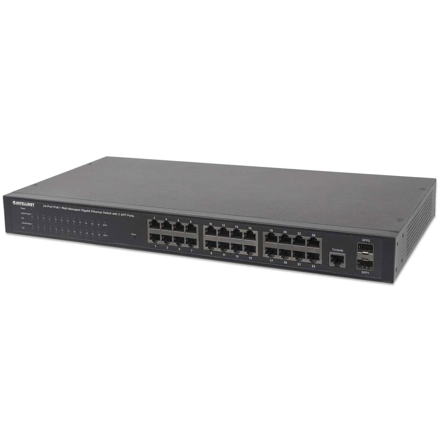 Intellinet 560559 netwerk-switch Managed Gigabit Ethernet (10/100/1000) Power over Ethernet (PoE) Zwart (560559) thumbnail