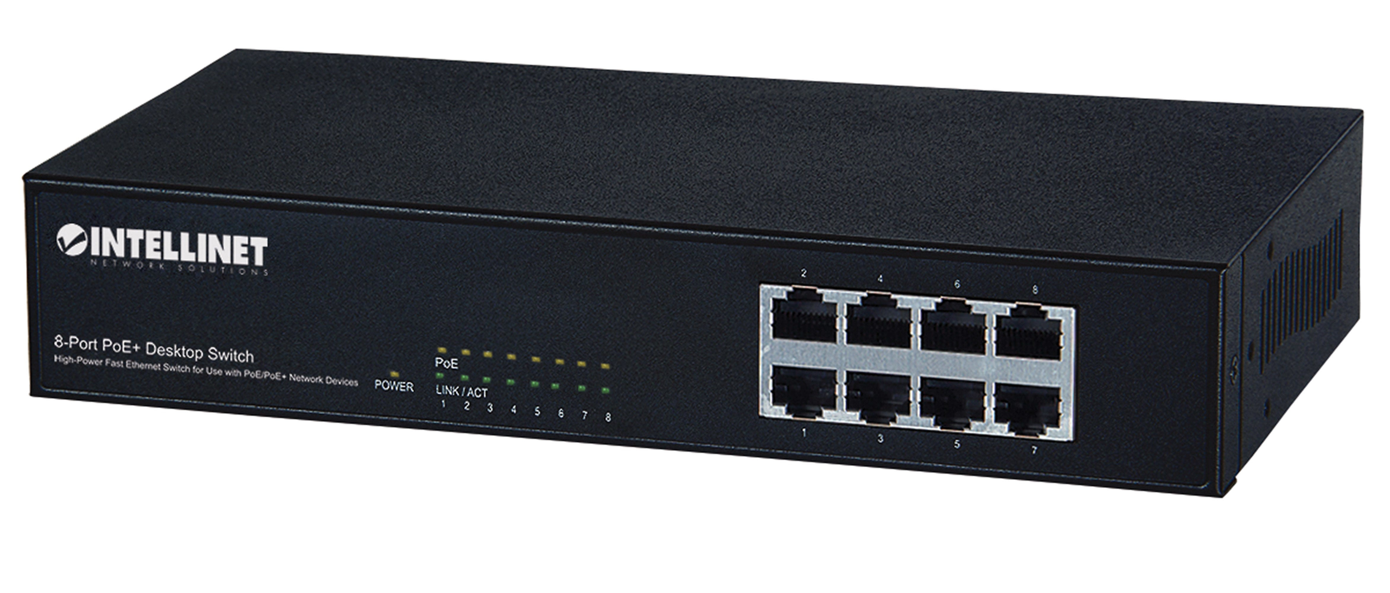 Intellinet 560764 netwerk-switch Fast Ethernet (10/100) Power over Ethernet (PoE) Zwart (560764) thumbnail