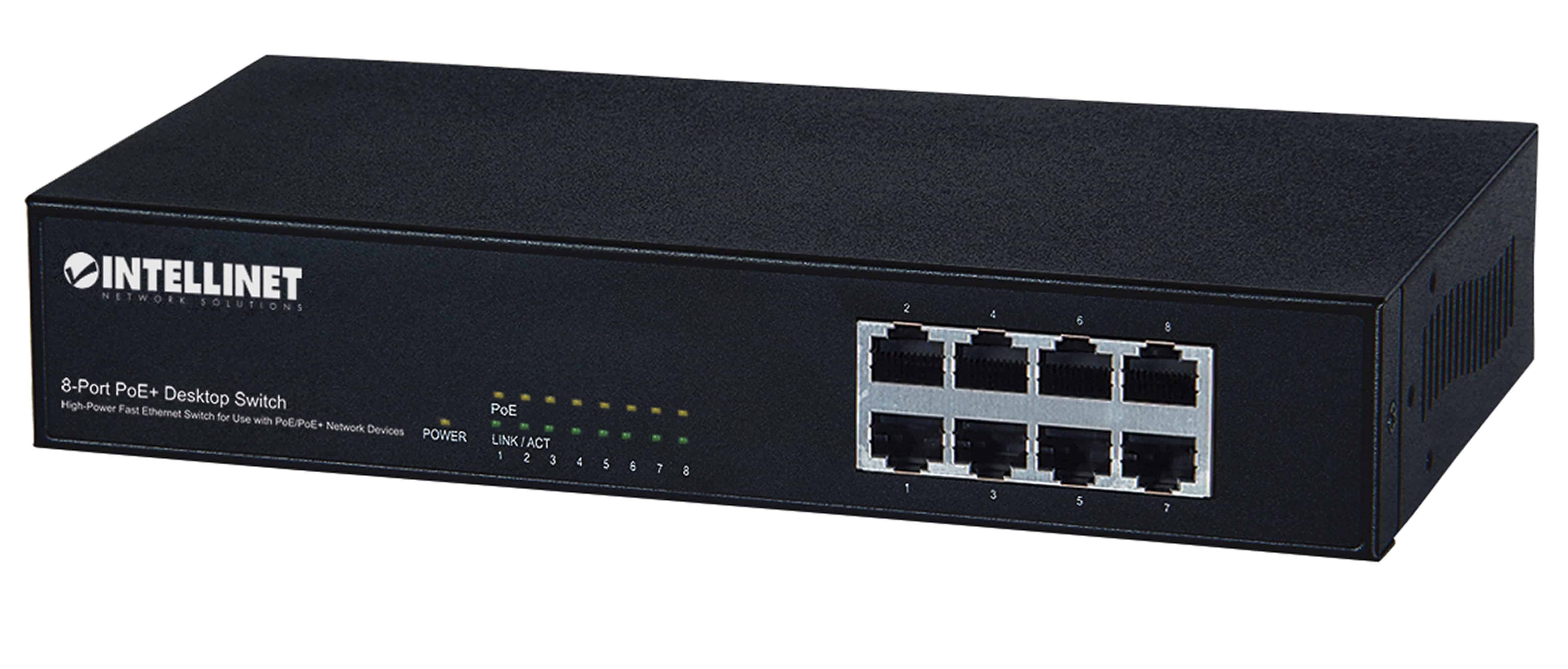 Intellinet 560764 netwerk-switch Fast Ethernet (10/100) Power over Ethernet (PoE) Zwart (560764) thumbnail