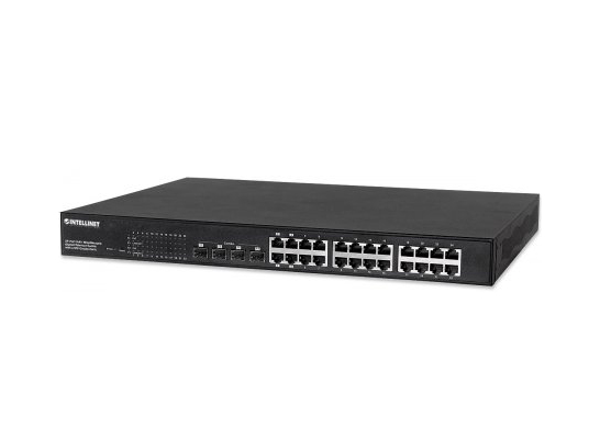 Intellinet 560900 netwerk-switch Managed L2 Gigabit Ethernet (10/100/1000) Power over Ethernet (PoE) 1U Zwart (560900) thumbnail