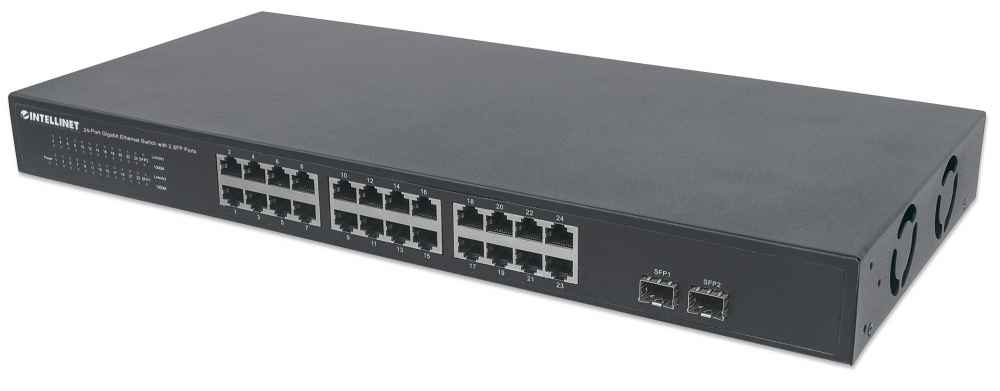 Intellinet 561044 netwerk-switch Unmanaged L2 Gigabit Ethernet (10/100/1000) 1U Zwart (561044) thumbnail