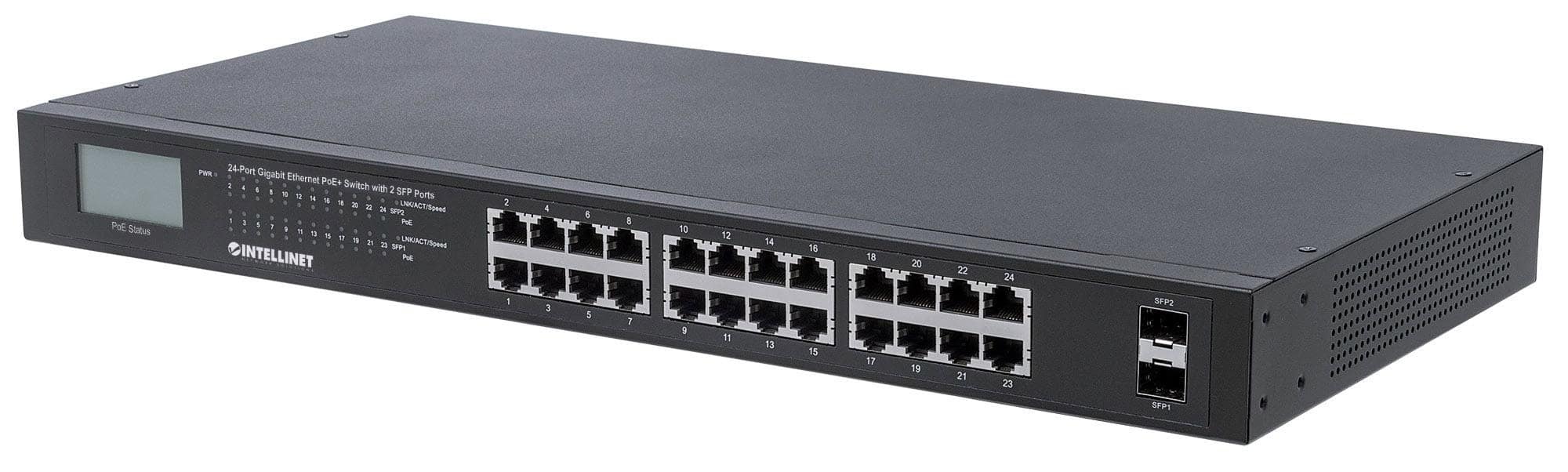 Intellinet 561242 netwerk-switch Unmanaged Gigabit Ethernet (10/100/1000) Power over Ethernet (PoE) 1U Zwart (561242) thumbnail